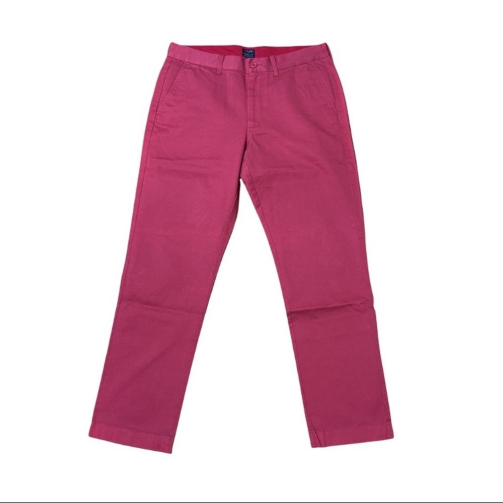 J. Crew NWOT The Sutton Red Orange Relaxed Fit Khaki Pants Size 32X30